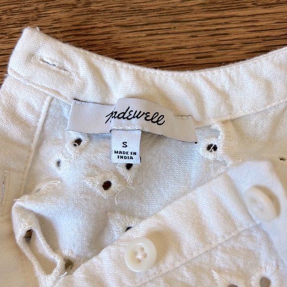 Madewell Embroidered Flannel Mockneck Top Size Small - Picture 10 of 14